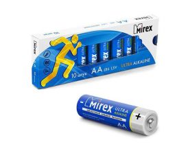 Батарейка алкалиновая Mirex LR6 / AA 1,5V  цена за 10 шт (10/480), multipack (23702-LR6-M10)