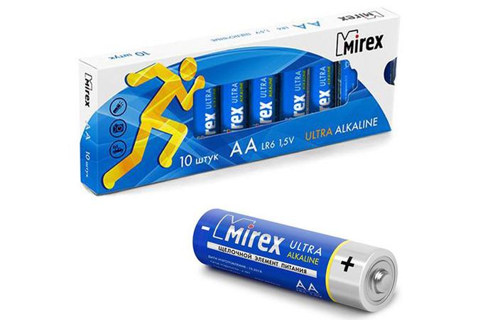 Батарейка алкалиновая Mirex LR6 / AA 1,5V  цена за 10 шт (10/480), multipack (23702-LR6-M10)