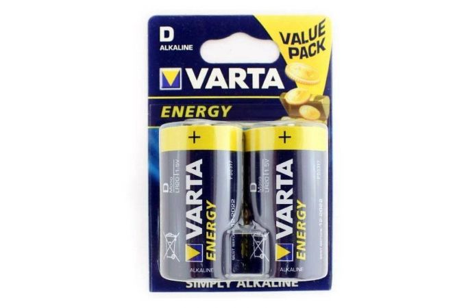 Батарейка алкалиновая VARTA ENERGY 4120 LR20/2BL (цена за блистер 2 шт)