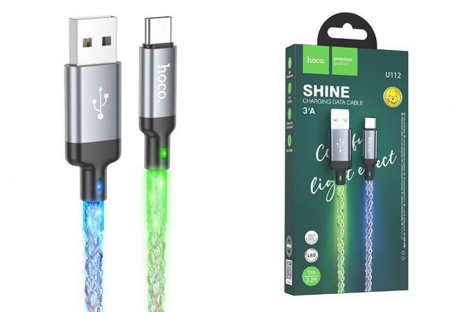Кабель USB - USB Type-C HOCO U112 кабель USB 3A (TYPE-C) 1м (ABSOLUT)