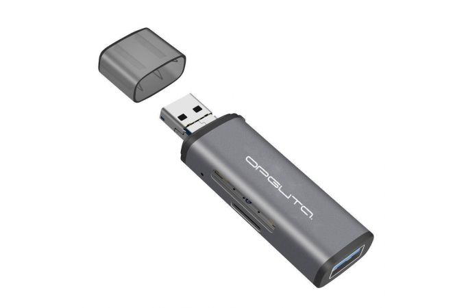 Картридер Орбита OT-PCR15 Серый картридер OTG (TF, SD, Lightning)