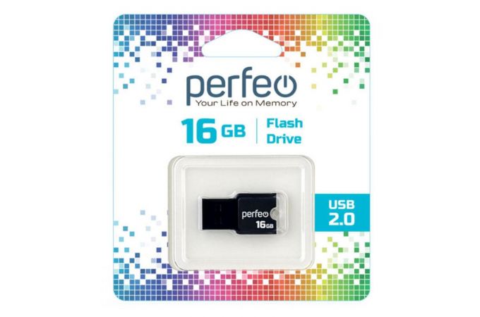 Флешка USB 2.0 Perfeo USB 16GB M01 Black