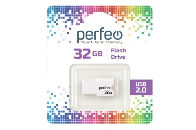 Флешка USB 2.0 Perfeo USB 32GB M01 White