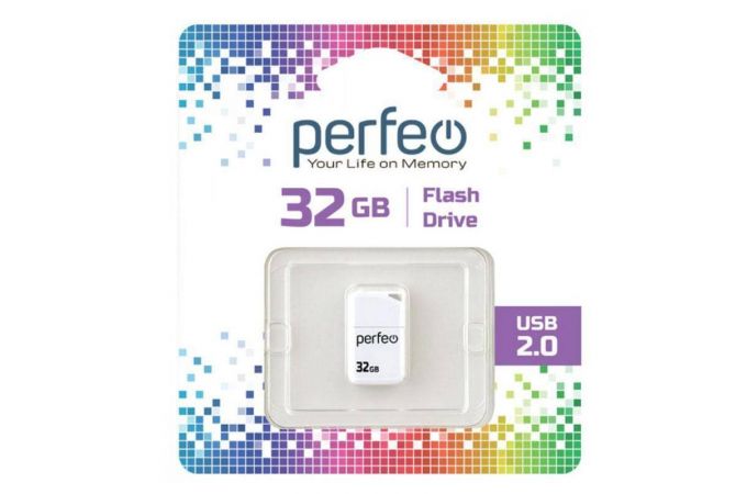 Флешка USB 2.0 Perfeo USB 32GB M03 White