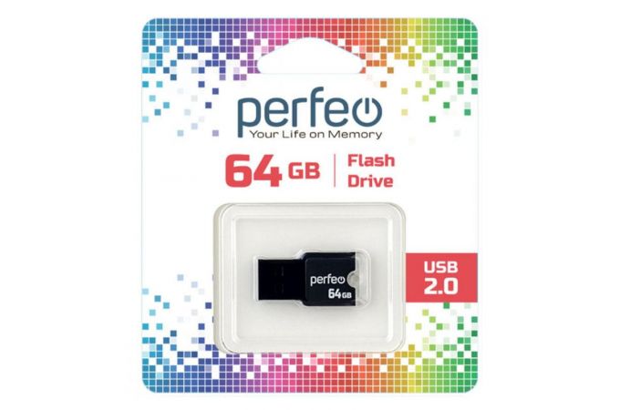 Флешка USB 2.0 Perfeo USB 64GB M01 Black