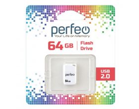 Флешка USB 2.0 Perfeo USB 64GB M03 White