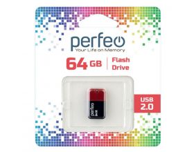 Флешка USB 2.0 Perfeo USB 64GB M04 Red