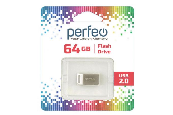 Флешка USB 2.0 Perfeo USB 64GB M05 Metal Series