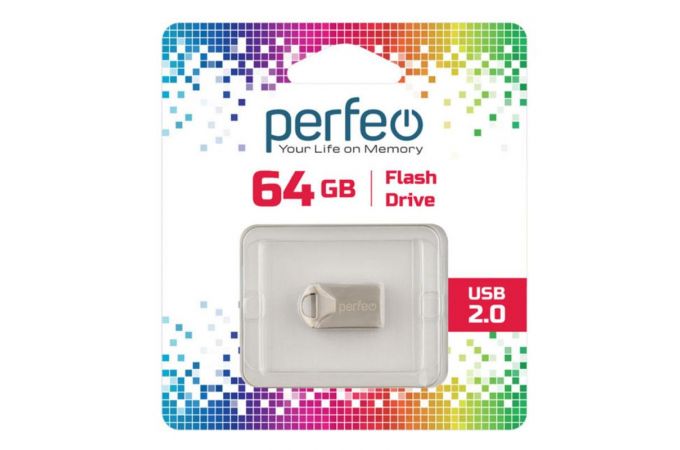 Флешка USB 2.0 Perfeo USB 64GB M10 Metal Series