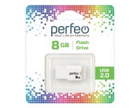 Флешка USB 2.0 Perfeo USB 8GB M01 White