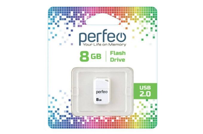 Флешка USB 2.0 Perfeo USB 8GB M03 White