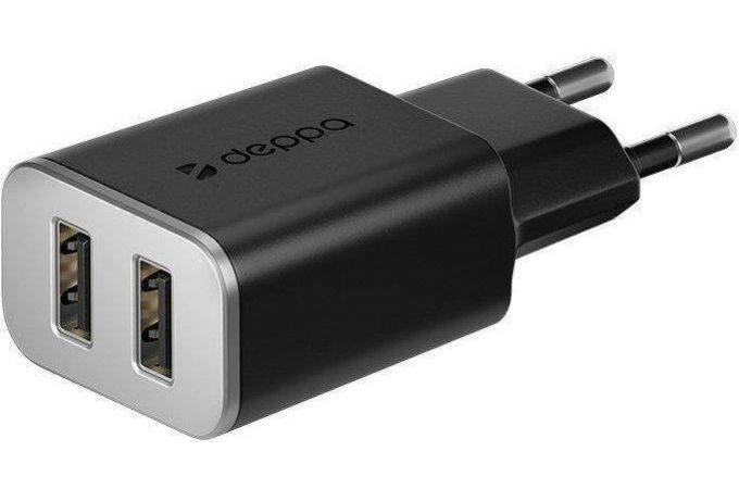 Сетевое зарядное устройство USB Deppa (11385) 2 USB 3.4А Ultra (черный)