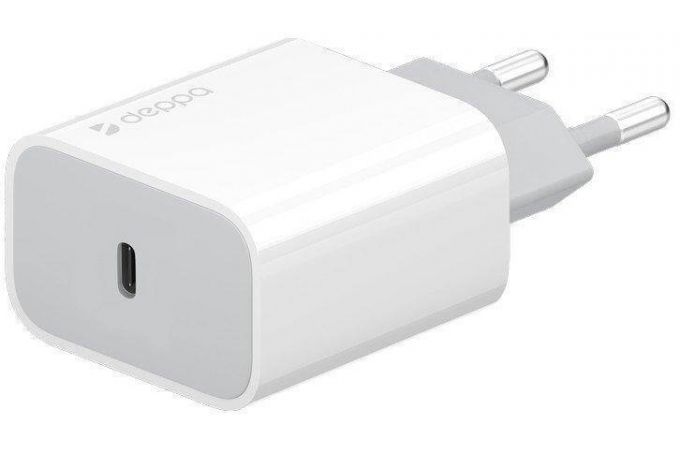 Сетевое зарядное устройство USB Deppa (11391) USB-C, QC 3.0, Power Delivery, 20 Вт (белый)