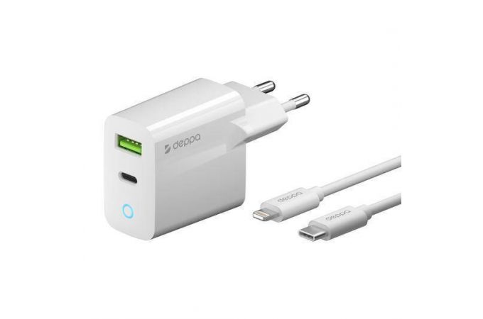 Сетевое зарядное устройство USB Deppa (11411) USB-C, PD, 20W (белый)