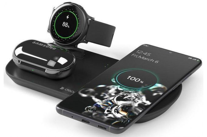 Беспроводное зарядное устройство 3 в 1 Deppa (24011) (черный)