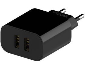 Сетевое зарядное устройство 2USB Maxvi (CHL-242) (черный)