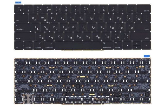 Клавиатура для ноутбука Apple MacBook Pro Retina 13&quot; A1989 15&quot; A1990 2018 плоский Enter черная