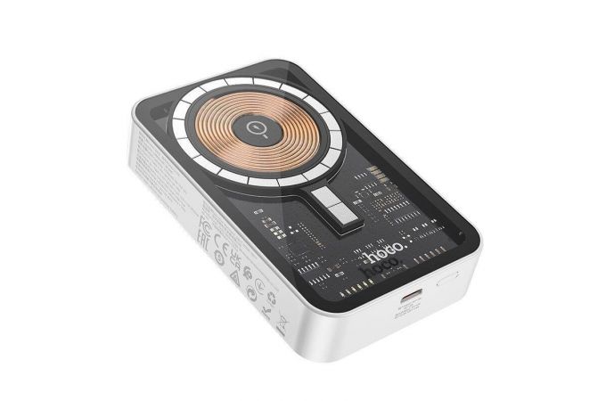 Универсальный дополнительный аккумулятор Power Bank HOCO Q10A Transparent PD20W + QC3.0 wireless (5000 mAh) (белый)
