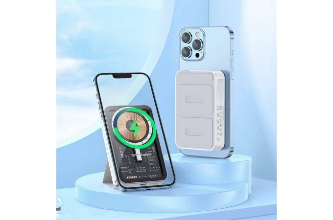 Универсальный дополнительный аккумулятор Power Bank HOCO Q10A Transparent PD20W + QC3.0 wireless (5000 mAh) (белый)