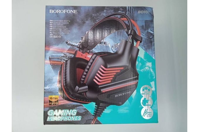 Наушники мониторные проводные BOROFONE BO101 (3.5 мм/USB) ABSOLUT (красный) (УЦЕНКА! МЯТАЯ УПАКОВКА)