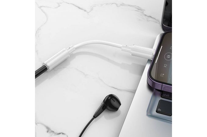 Адаптер для проводной гарнитуры c 3.5 мм на Lighting BOROFONE BV22 (синий)