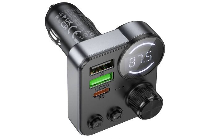 FM-Модулятор HOCO E86 Alegria 48W dual port PD30W+QC3.0 car (черный)