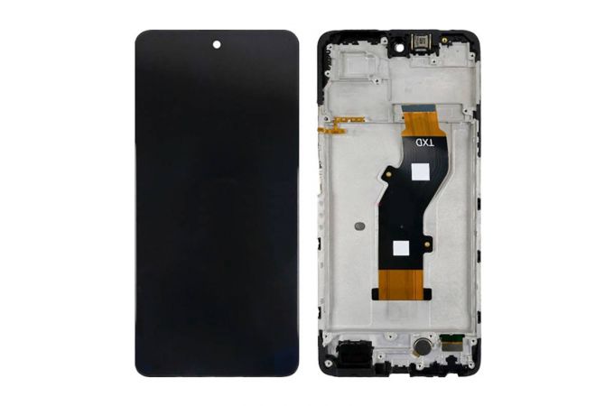 Дисплей для Infinix Hot 50 4G (X6882) в сборе с тачскрином + рамка (черный) орг