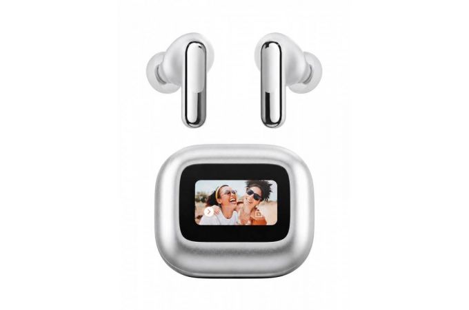 Наушники вакуумные беспроводные Орбита OT-ERB56 Серебряные (bluetooth) с экраном