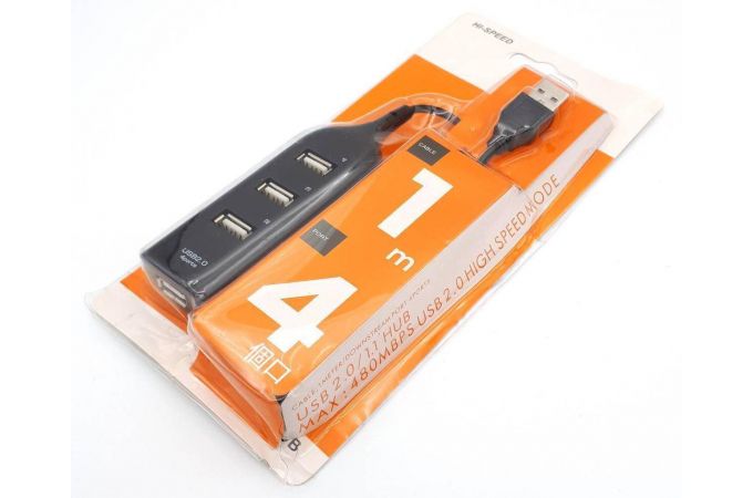 Разветвитель USB HUB 2.0 NN-HB004 на 4 порта (черный)