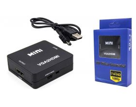 Конвертер переходник VGA - HDMI (мама - мама) черный