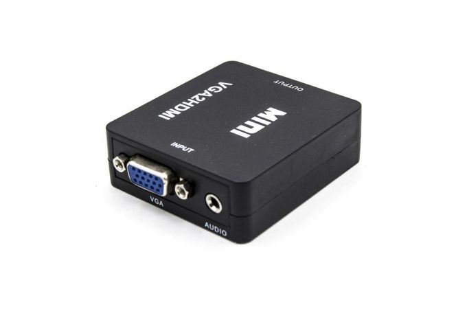 Конвертер переходник VGA (мама) - HDMI (мама) черный