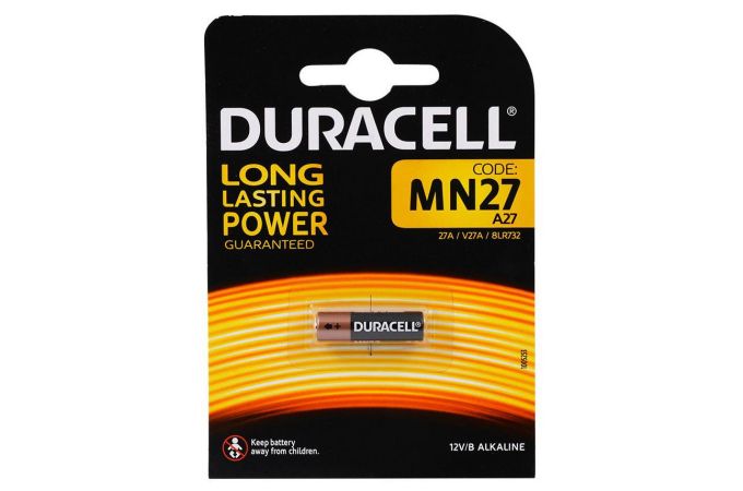 Батарейка алкалиновая 27A Duracell MN27 1BL (блистер 1 штука)