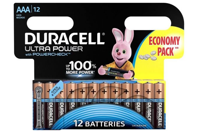 Батарейка алкалиновая Duracell ULTRA POWER LR03/286 AAA BL12 цена за упаковку 12 шт