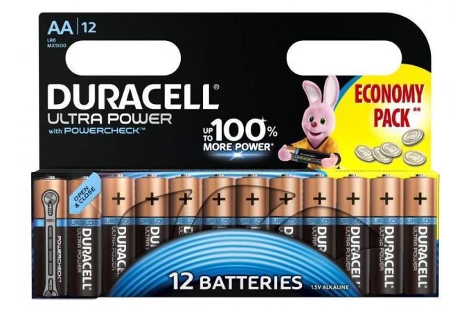 Батарейка алкалиновая Duracell ULTRA POWER LR6 AA BL12 цена за упаковку 12 шт