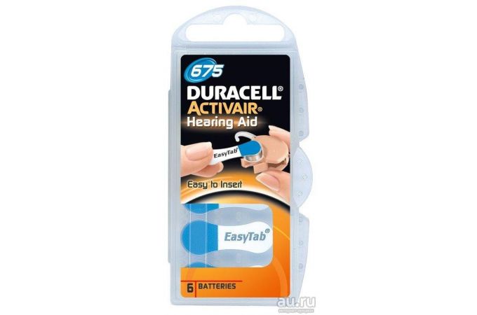 Батарейка часовая для слуховых аппаратов Duracell ZA675-6BL цена за блистер 6 шт