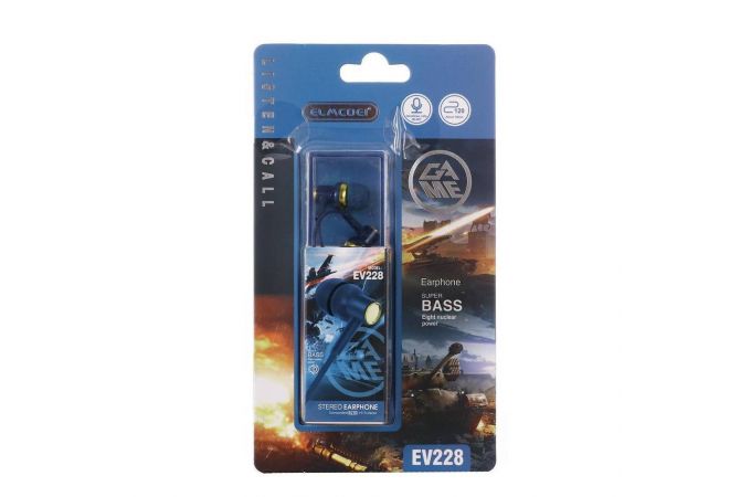 Наушники вакуумные проводные ELMCOEI EV-228 (синий)