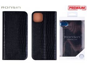 Чехол-книжка для телефона RONSIN кожаный магнитная застёжка iPhone 13 PRO (чёрный)