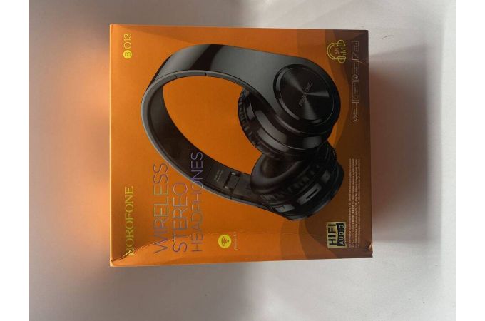 Наушники мониторные беспроводные BOROFONE BO13 Power BT wireless headset Bluetooth (черный) (УЦЕНКА! МЯТАЯ УПАКОВКА)