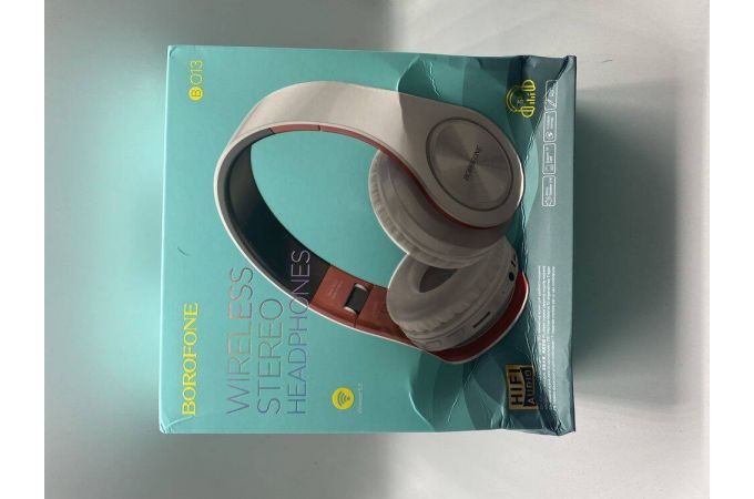 Наушники мониторные беспроводные BOROFONE BO13 Power BT wireless headset Bluetooth (белый) (УЦЕНКА! МЯТАЯ УПАКОВКА)