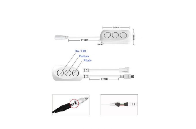 Огонек OG-LDL48 LED контроллер DC 12-24В (Wi-Fi. RGB, 3PIN, пульт)