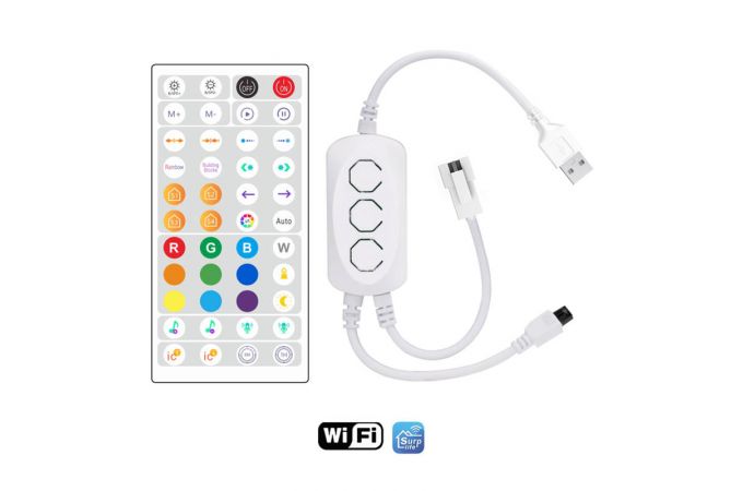 Огонек OG-LDL48 LED контроллер USB 5В (Wi-Fi. RGB, 3PIN, пульт)