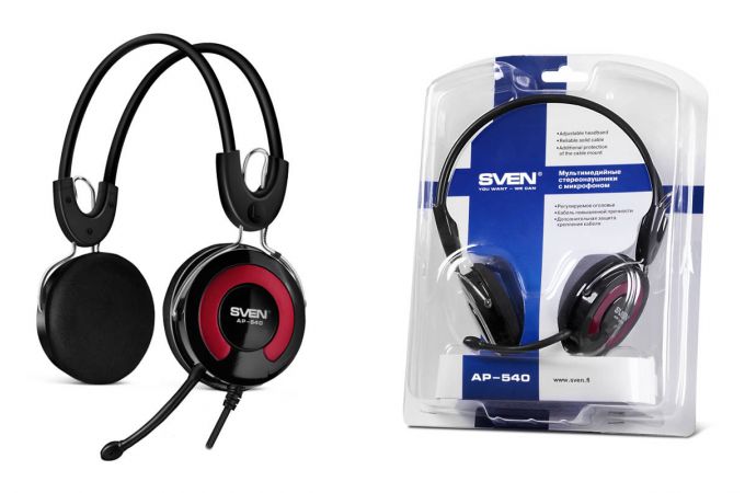 Наушники мониторные проводные Sven AP-540 с микрофоном