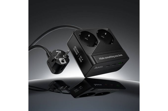 Сетевой фильтр HOCO AC27 Descanso 2 socket (with PD30W/2C1A) 2м (черный)