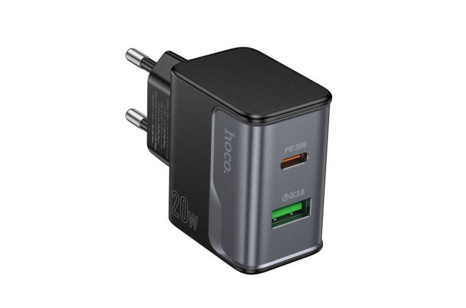 Сетевое зарядное устройство USB + USB-C HOCO CS71A Star Speed PD20W+QC3.0 (черная полночь)
