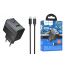 Сетевое зарядное устройство USB + USB-C + кабель Type-C - Type-C HOCO CS71A Star Speed PD20W+QC3.0 (черная полночь)