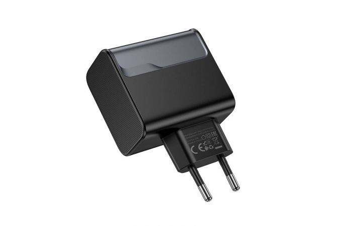 Сетевое зарядное устройство USB + USB-C HOCO CS74A Star Speed PD45W+QC3.0 (черная полночь)