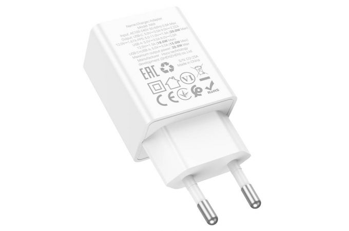 Сетевое зарядное устройство USB + USB-C HOCO N69 Nuevo PD20W+QC3.0 (черный)