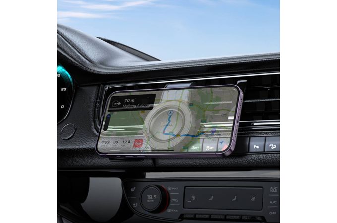 Держатель автомобильный для телефона HOCO H59 Show Ring магнитный (черно-серый)