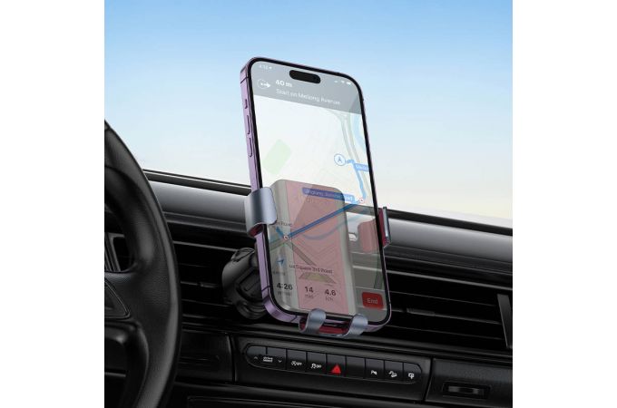 Держатель автомобильный для телефона HOCO H70 Gamble в решетку воздуховода черный