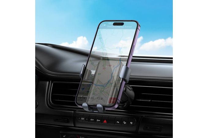 Держатель автомобильный для телефона HOCO H70 Gamble в решетку воздуховода черный